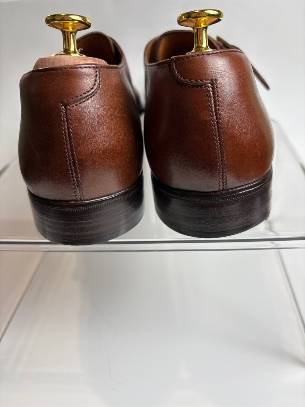 Salvatore Ferragamo Brown Leather Single Monk Strap Loafers - Picture 6 of 11